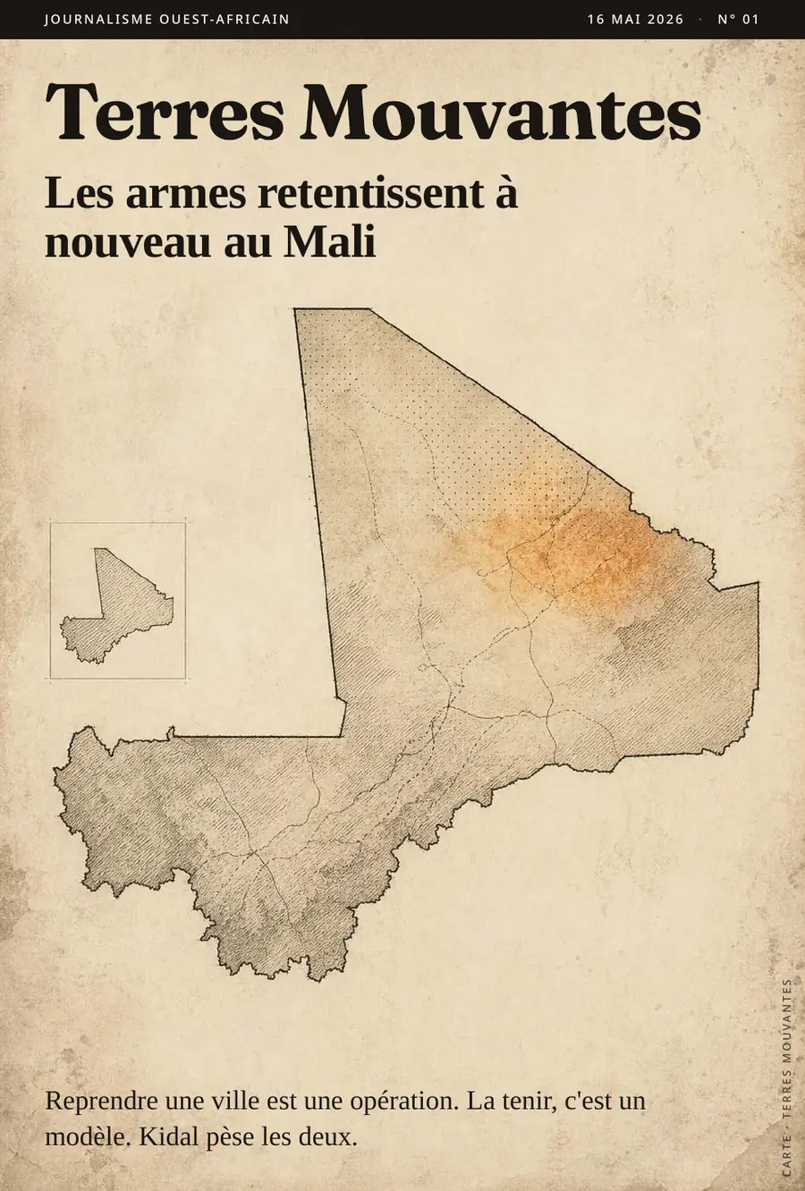 Couverture du numéro 01 — Les armes retentissent à nouveau au Mali